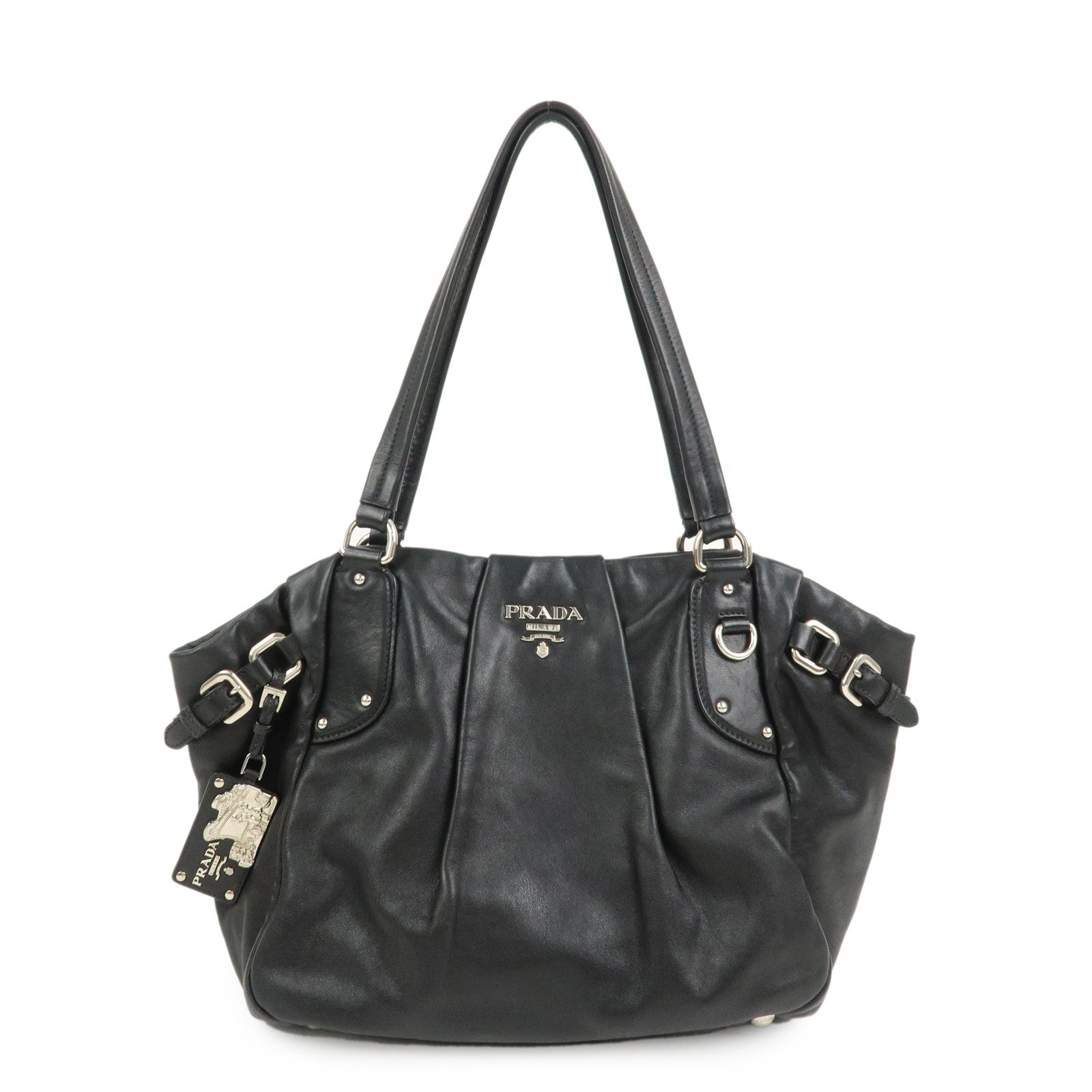 Shoulder Bag Hand Bag Leather Black Logo