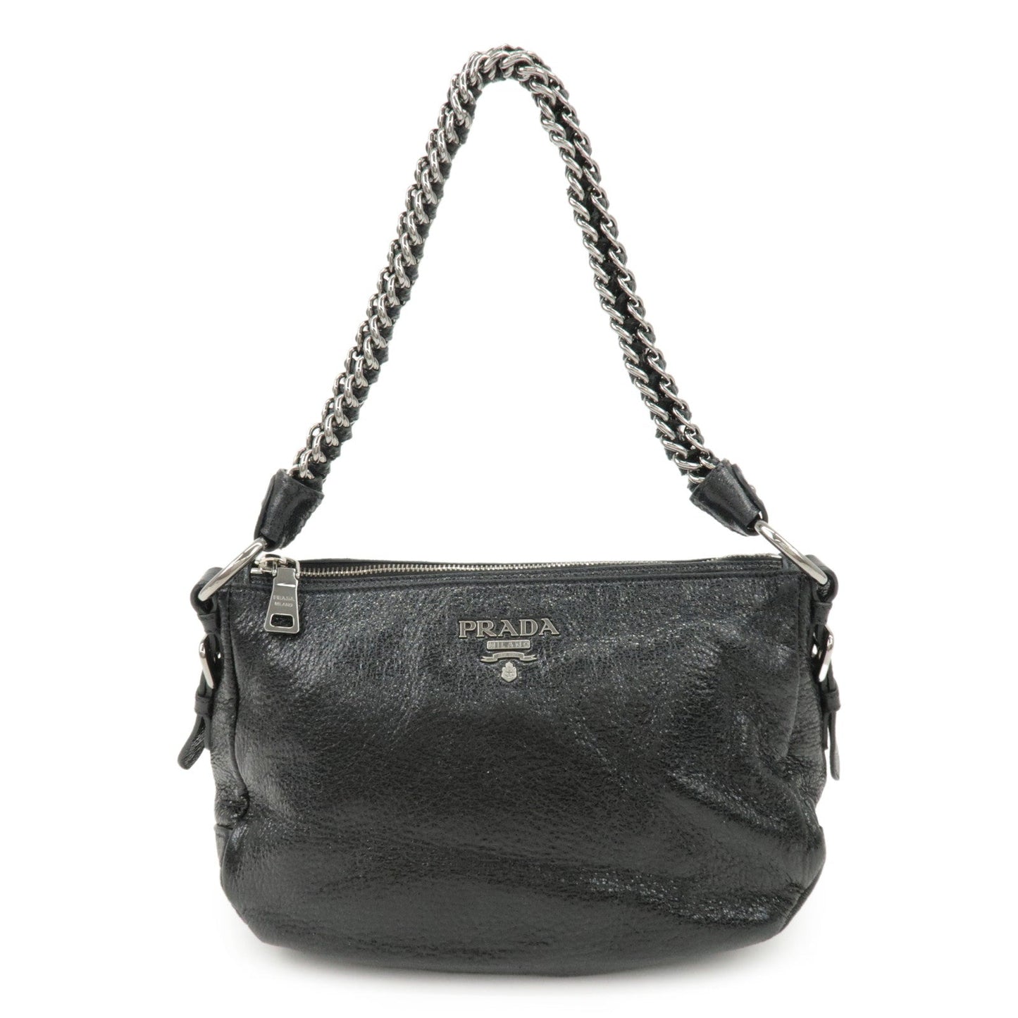Shoulder Bag Hand Bag d Leather Black Chain