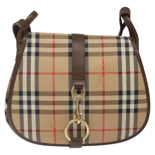 Burberry Haymarket Shoulder Bag Canvas Beige Shoulder Bag 5