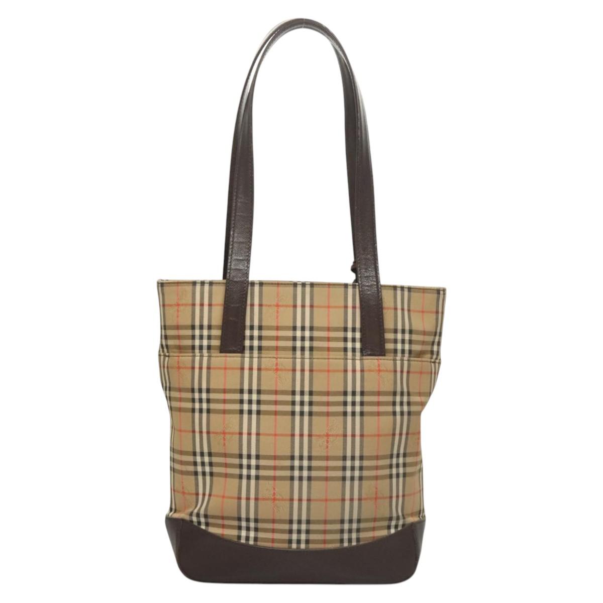 Burberry Nova Check Tote Bag Canvas Beige Tote Bag 47
