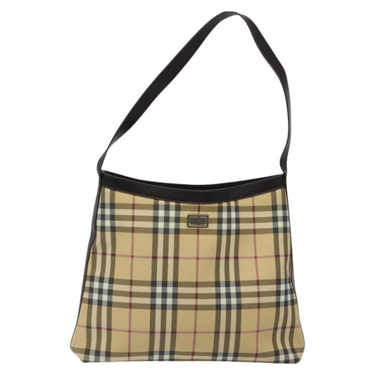 Burberry Nova Check Shoulder Bag Canvas Beige Shoulder Bag 120