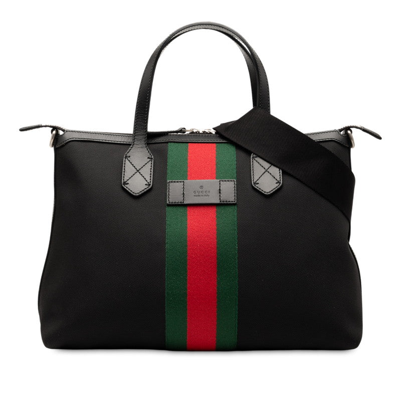 Gucci Sheline Line 2Way Bag Leather Nylon Travel Bag