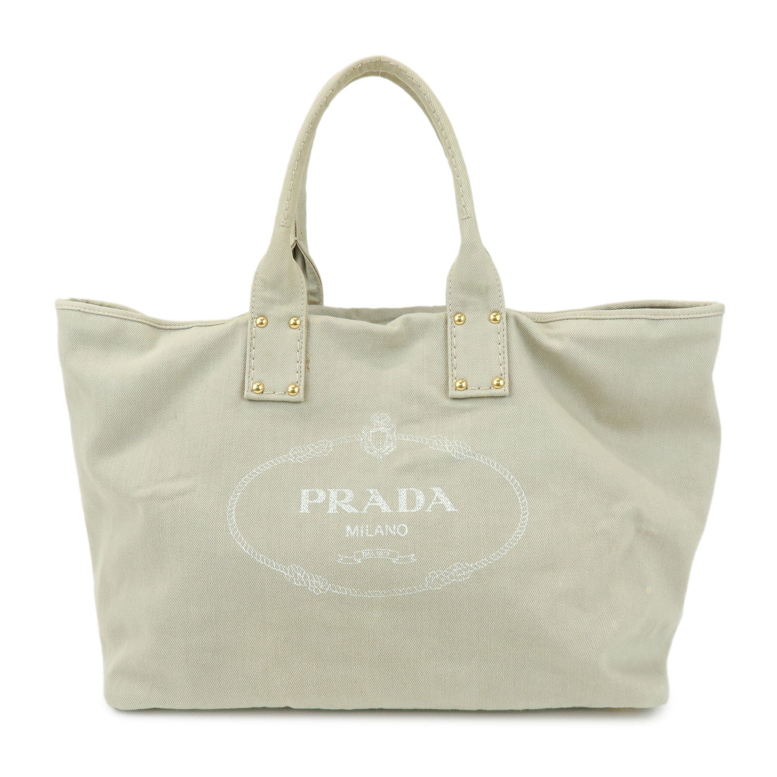Tote Bag Triangle Shoulder Bag Light Denim Beige Logo