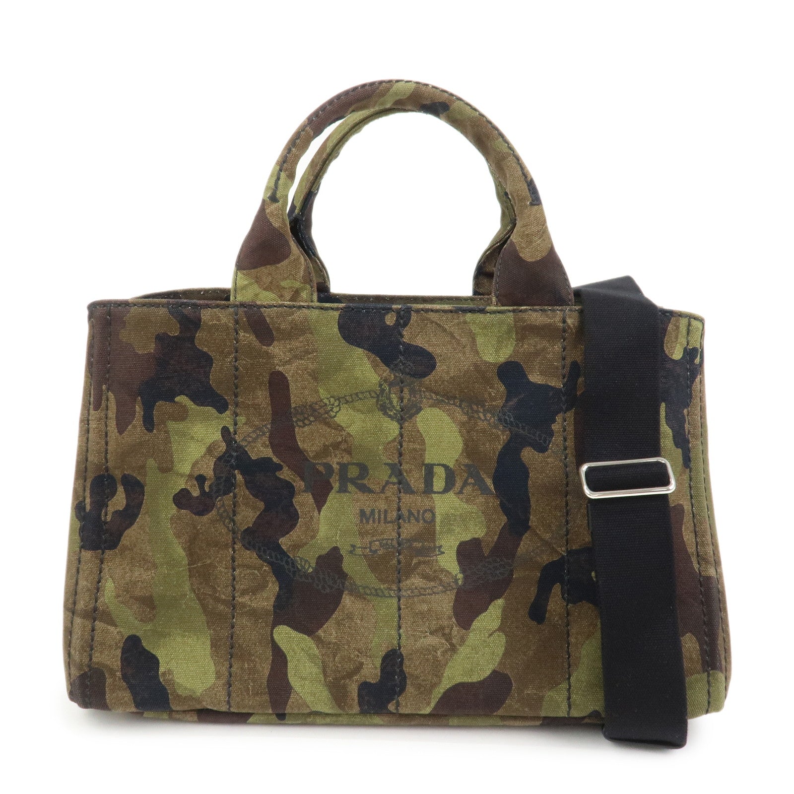 Shoulder Bag Canapa 2Way Hand Bag Khaki Canvas