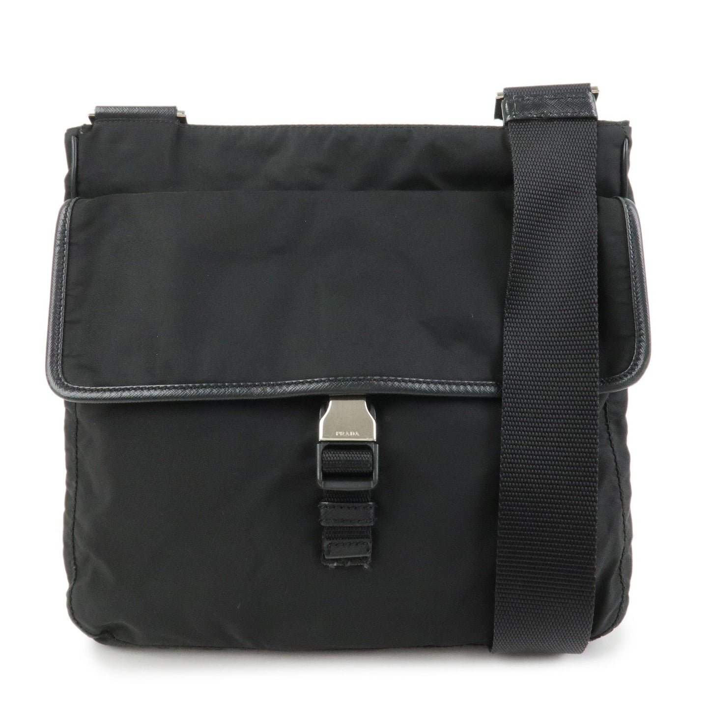 Shoulder Bag Leather Nylon Saffiano