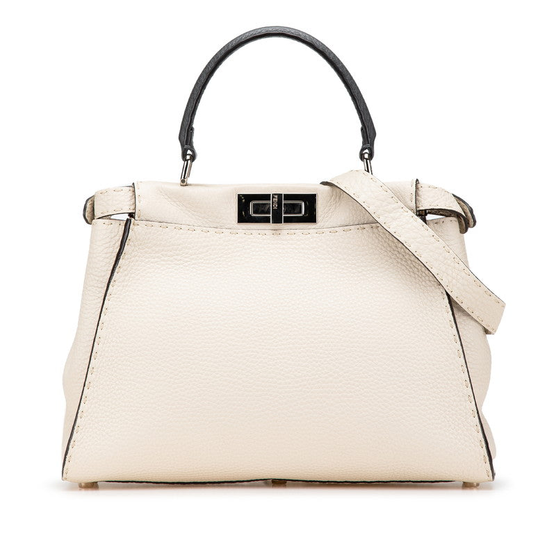 Fendi Peekaboo Selleria 2Way Bag Leather Travel Bag