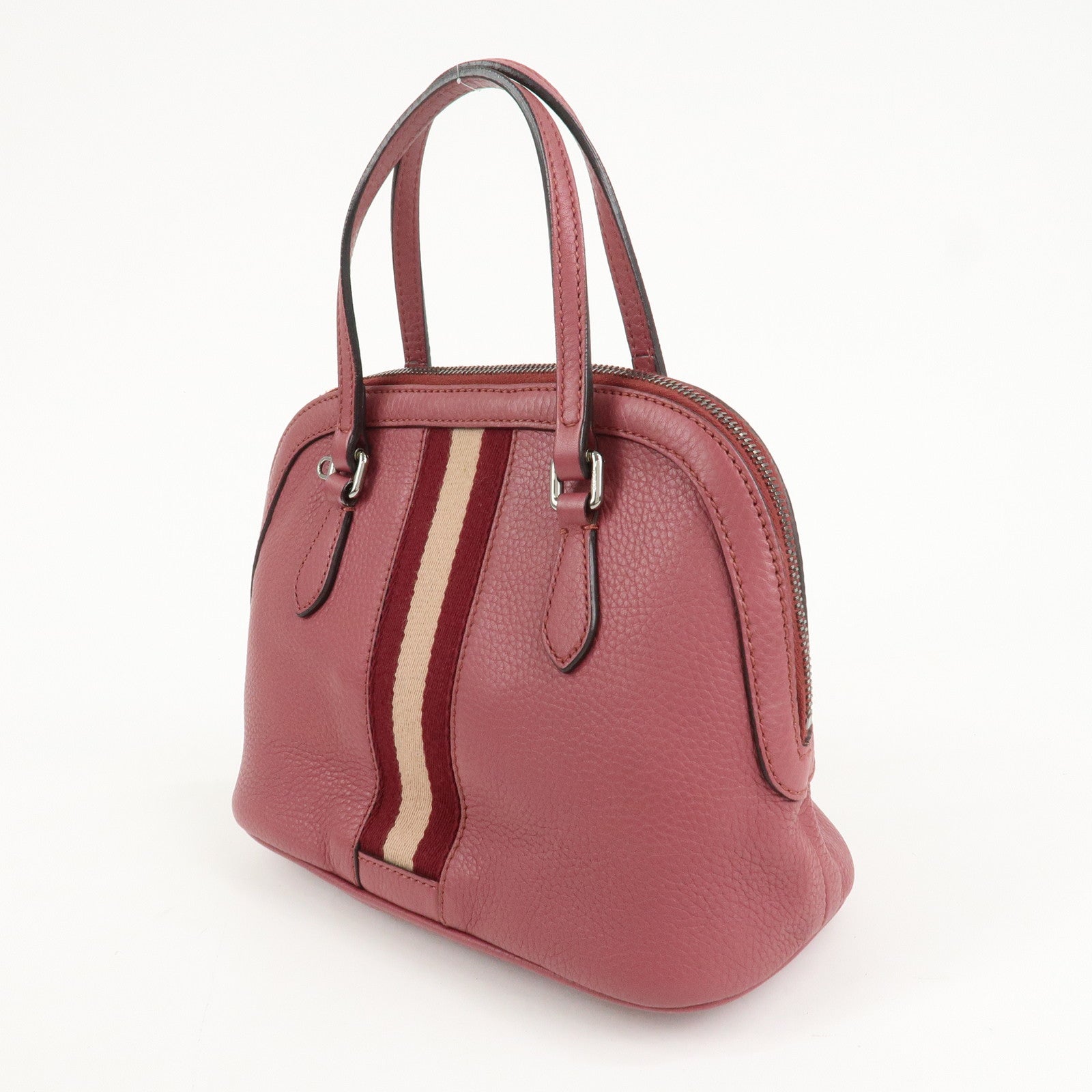 GUCCI Sherry Leather 2Way Bag Hand Bag Pink Beige 341504