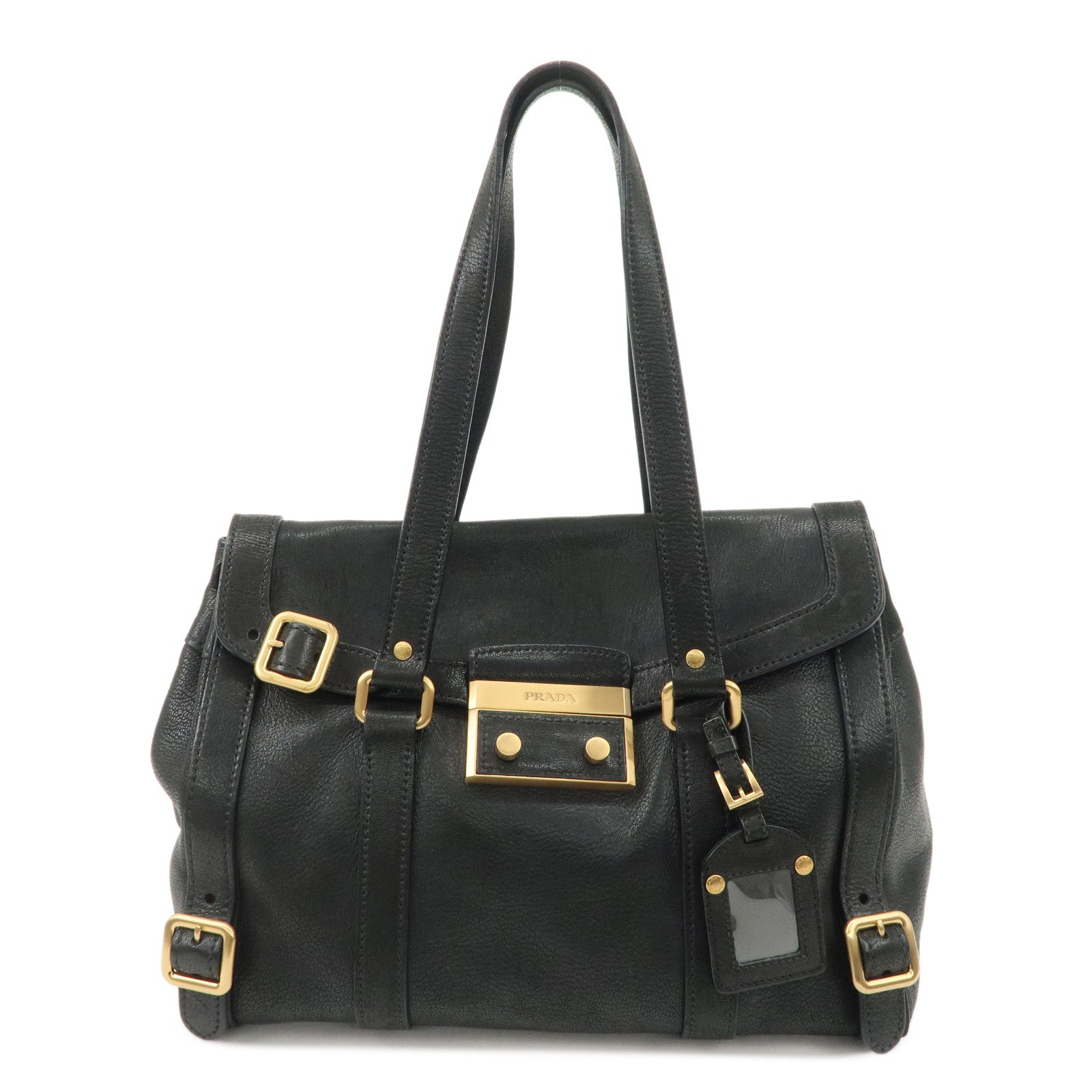 Shoulder Bag Hand Bag d Leather Black