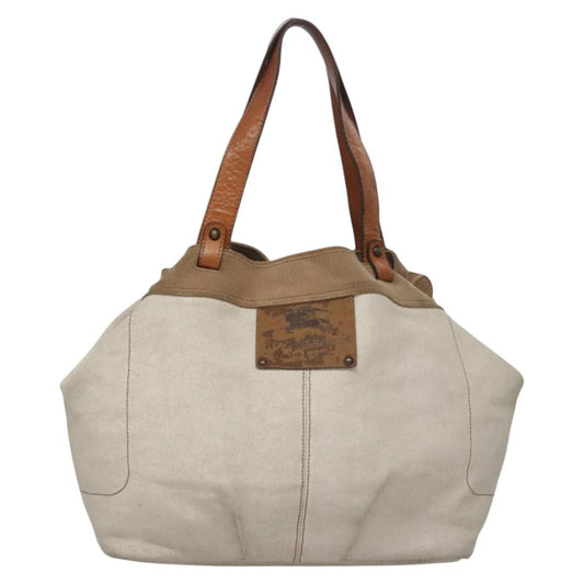 Burberry Label Tote Bag Canvas Beige Blue Tote Bag 6