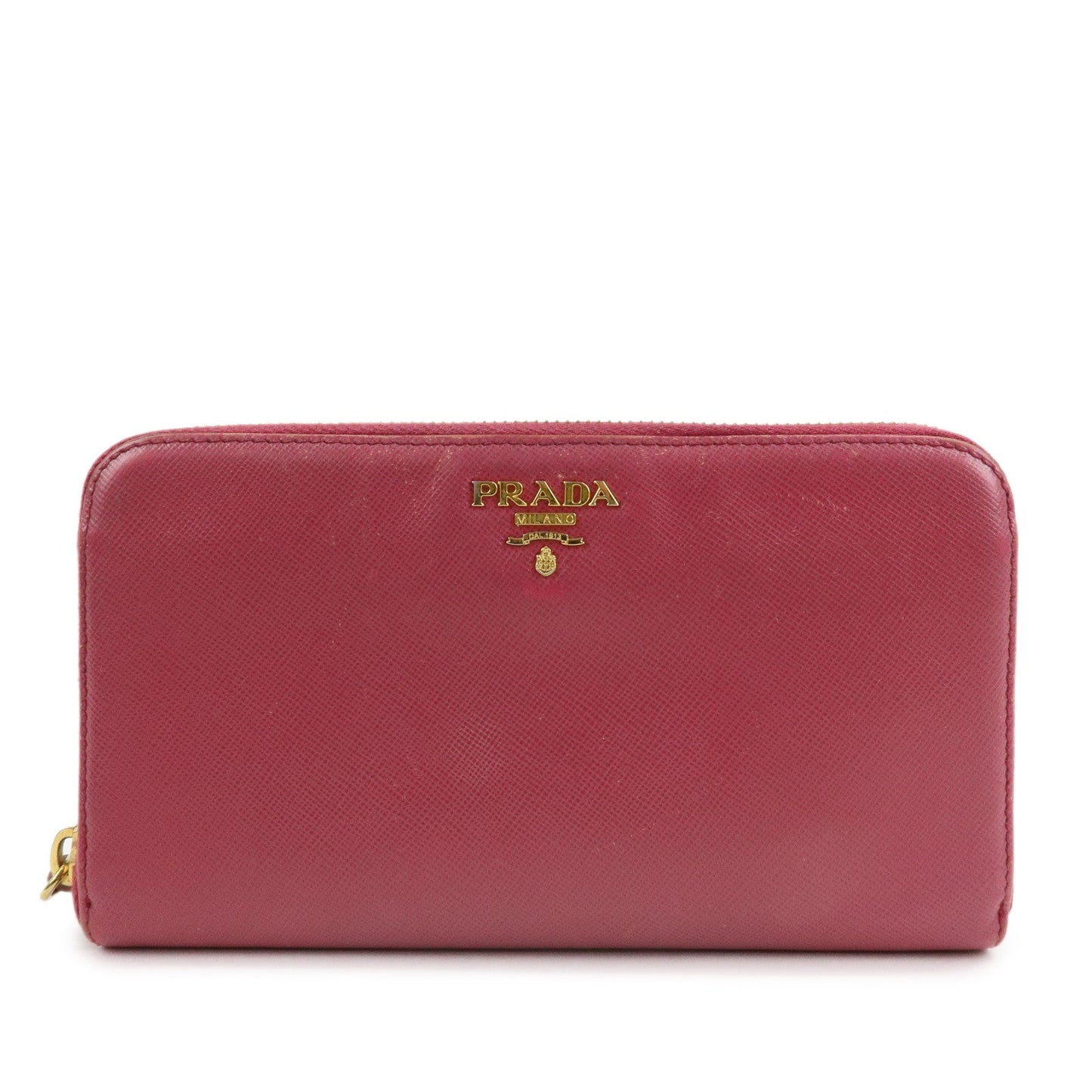 Round Zippy Long Wallet d Leather Saffiano Pink Handbag