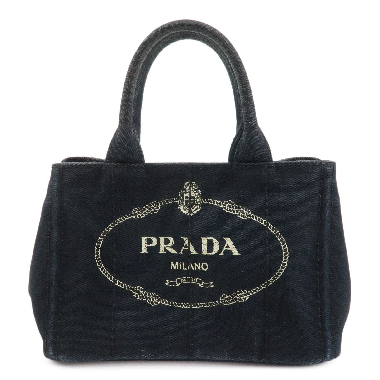 Bag Canapa Triangle 2Way Hand Bag Canvas Black Mini Mini Bag