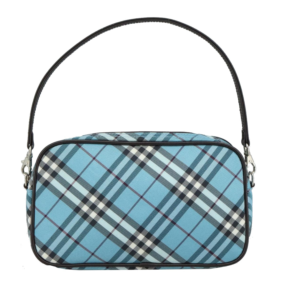 Burberry Label Clutch Bag Canvas Blue
