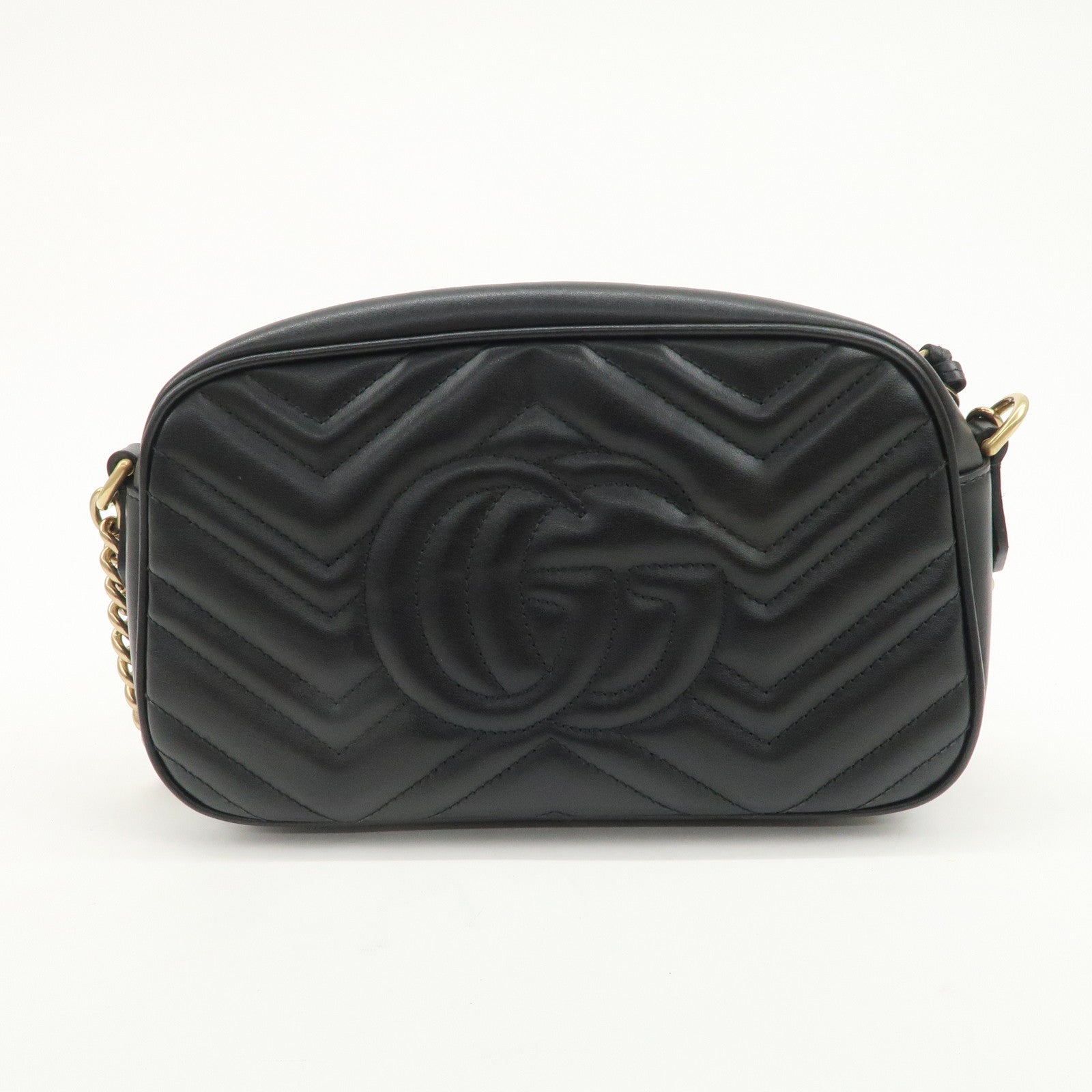 GUCCI GG Marmont Leather Shoulder Bag Crossbody Bag Black 447632