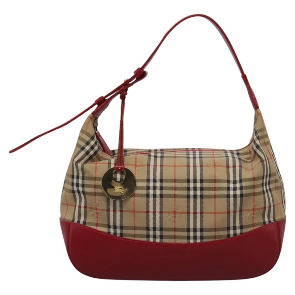 Burberry Nova Check Shoulder Bag Canvas Beige Shoulder Bag 167