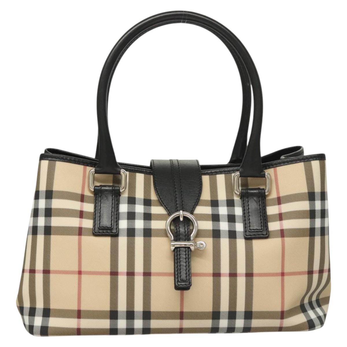 Burberry Nova Check Tote Bag Canvas Beige Tote Bag 34