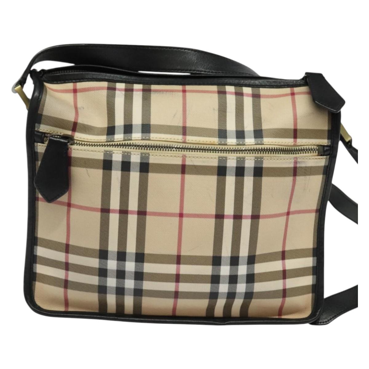 Burberry Nova Check Shoulder Bag Canvas Beige Shoulder Bag 153