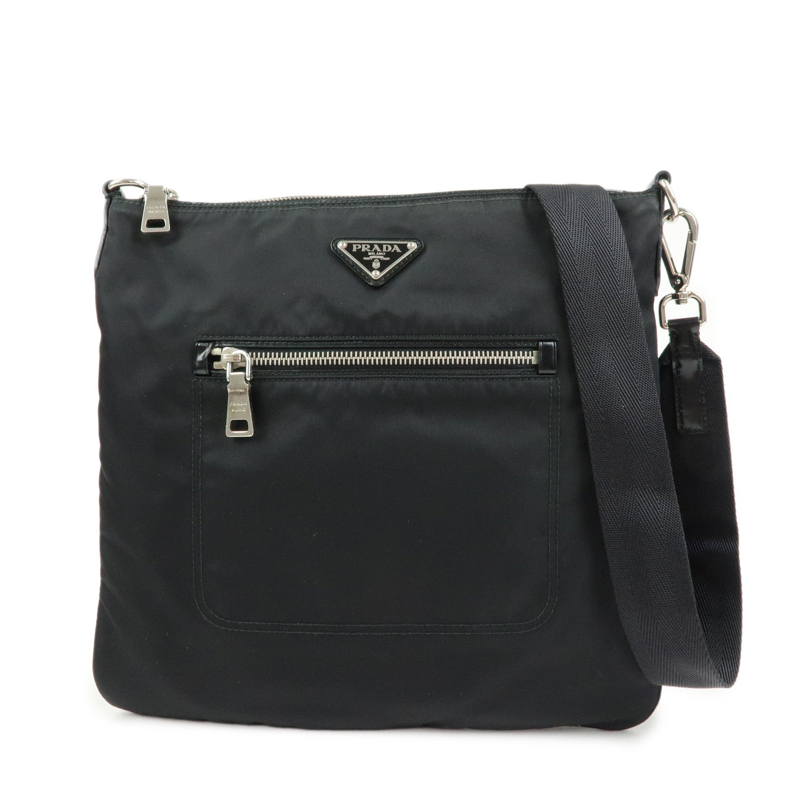 Crossbody Bag Triangle Shoulder Bag 9 Nylon Black Logo