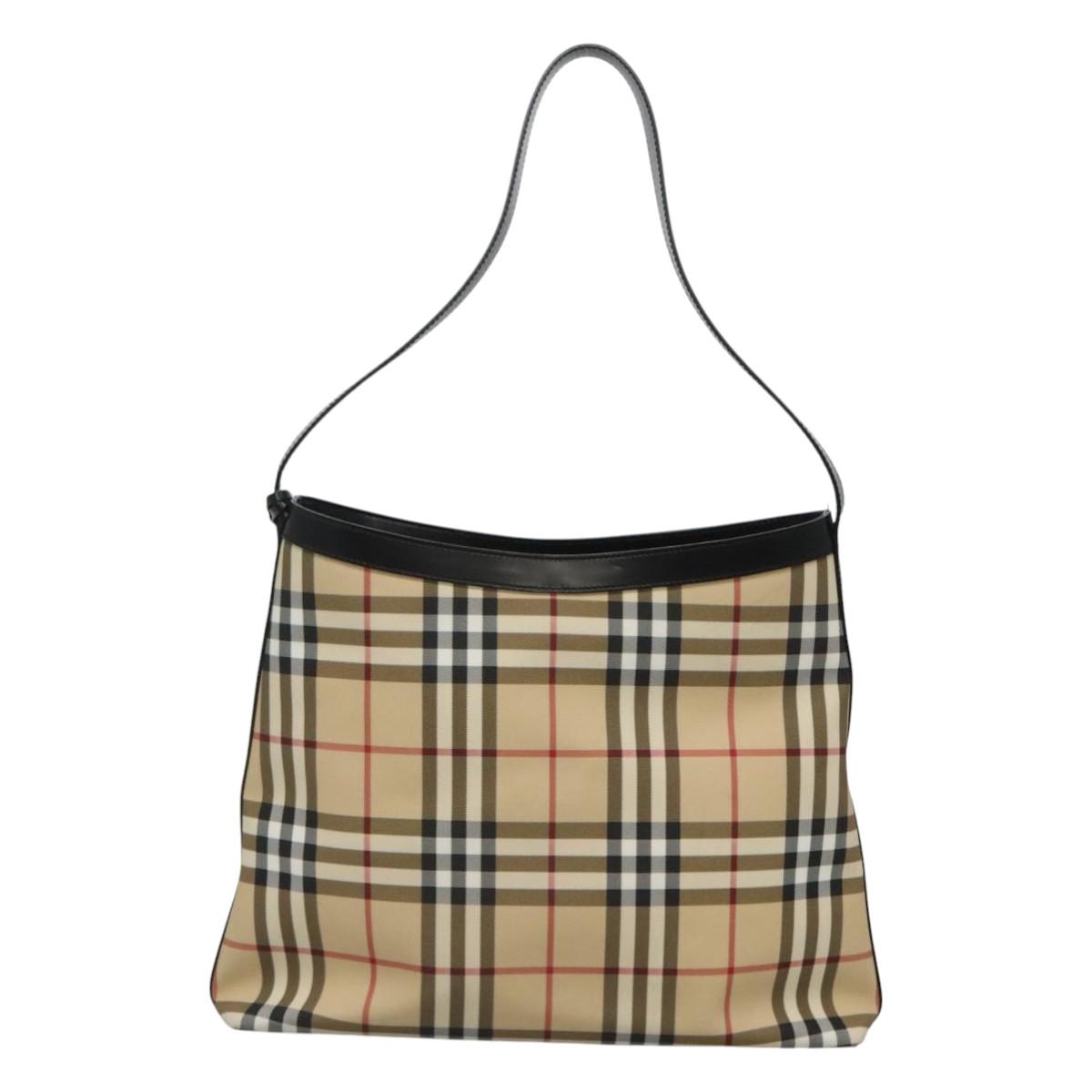Burberry Nova Check Shoulder Bag Canvas Beige Shoulder Bag 165