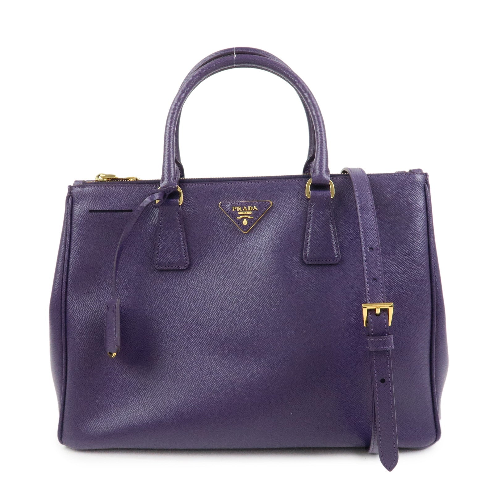 Galleria 2Way Bag Hand Bag Leather Saffiano Purple Handbag