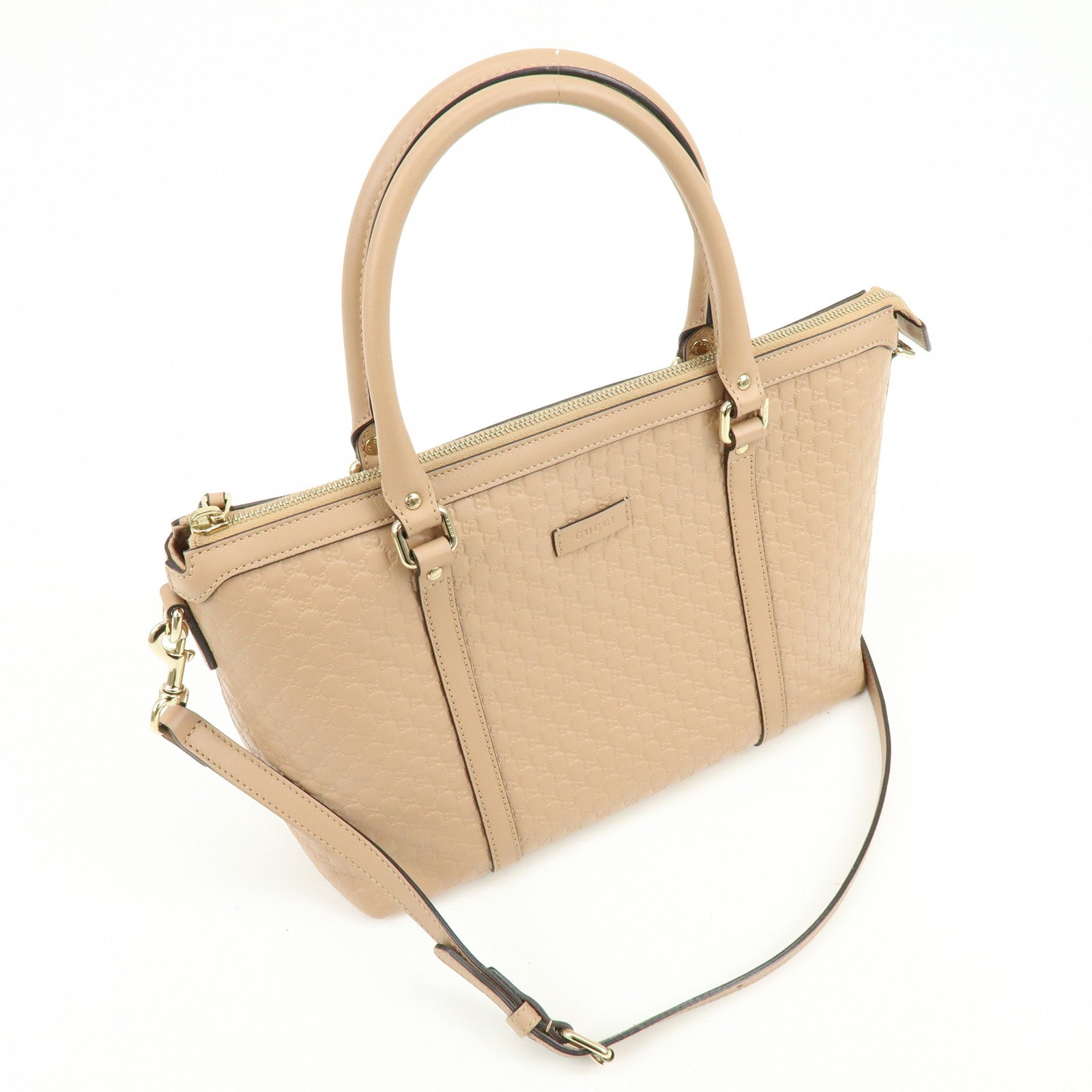 GUCCI Microguccissima Leather 2Way Shoulder Bag Pink Beige 449656