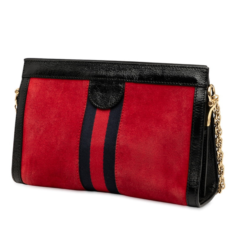 Gucci Ophidia Sheer Line Shoulder Bag Leather Suede