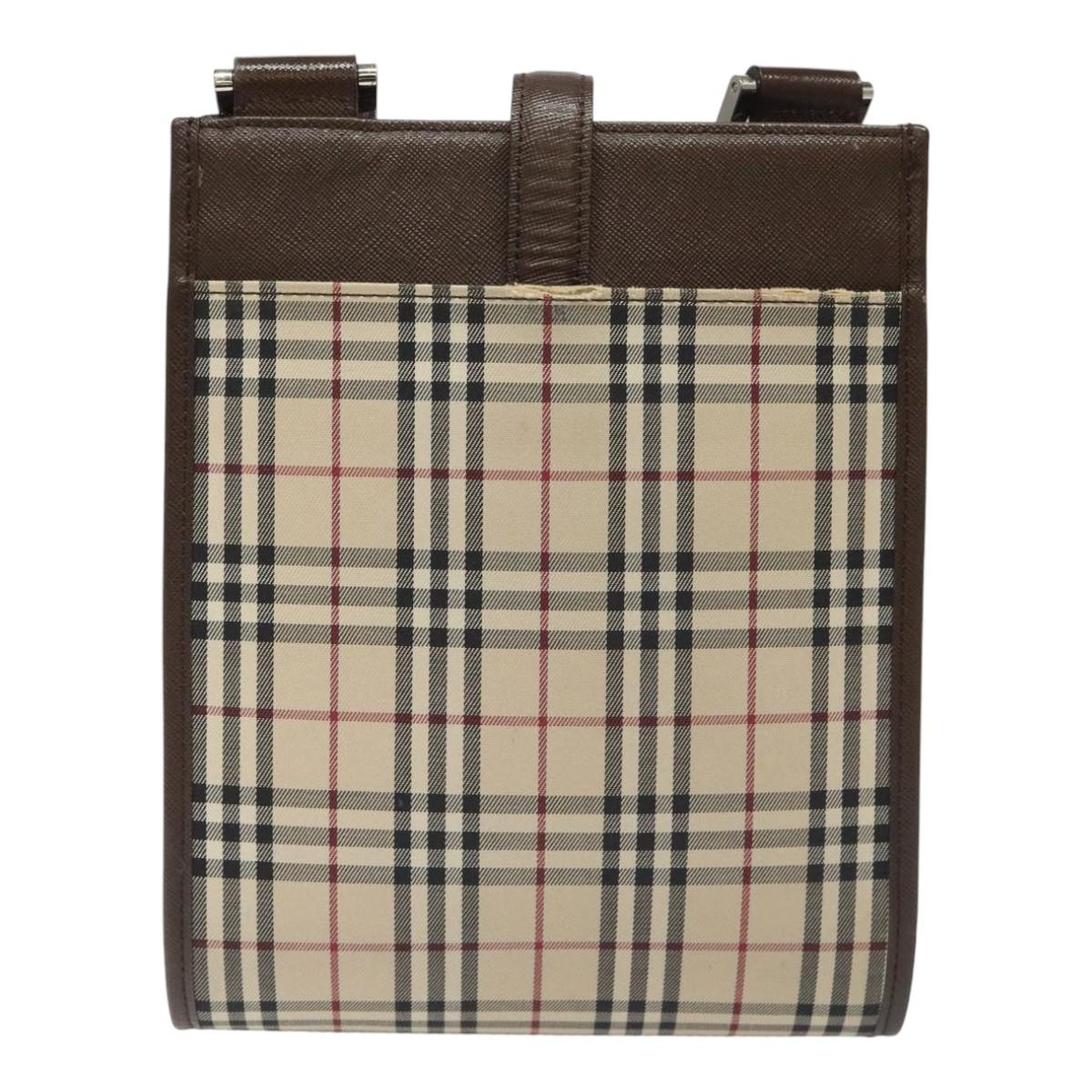 Burberry Nova Check Shoulder Bag Canvas Beige Shoulder Bag 170