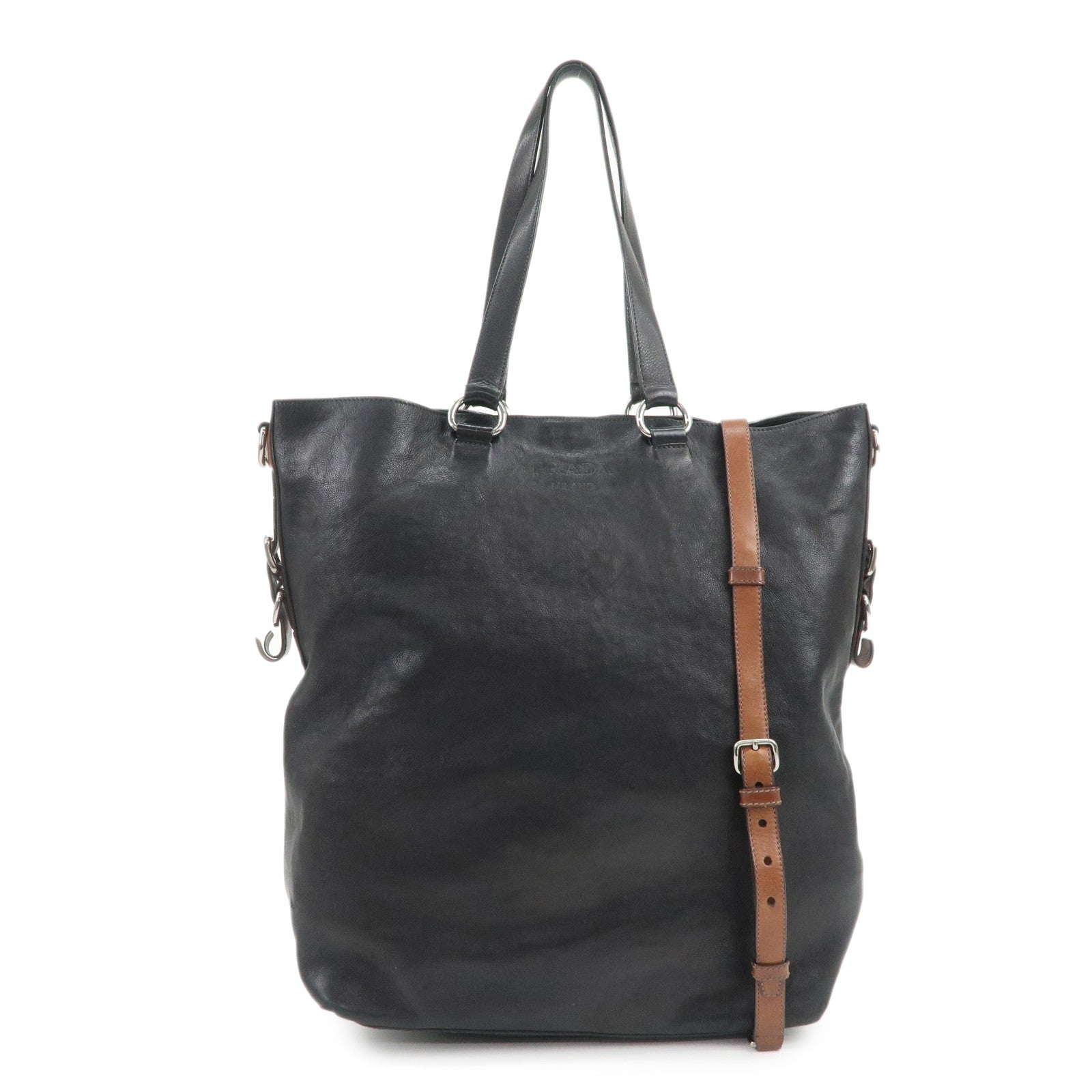 Tote Bag 2Way Bag Shoulder Bag Leather Black