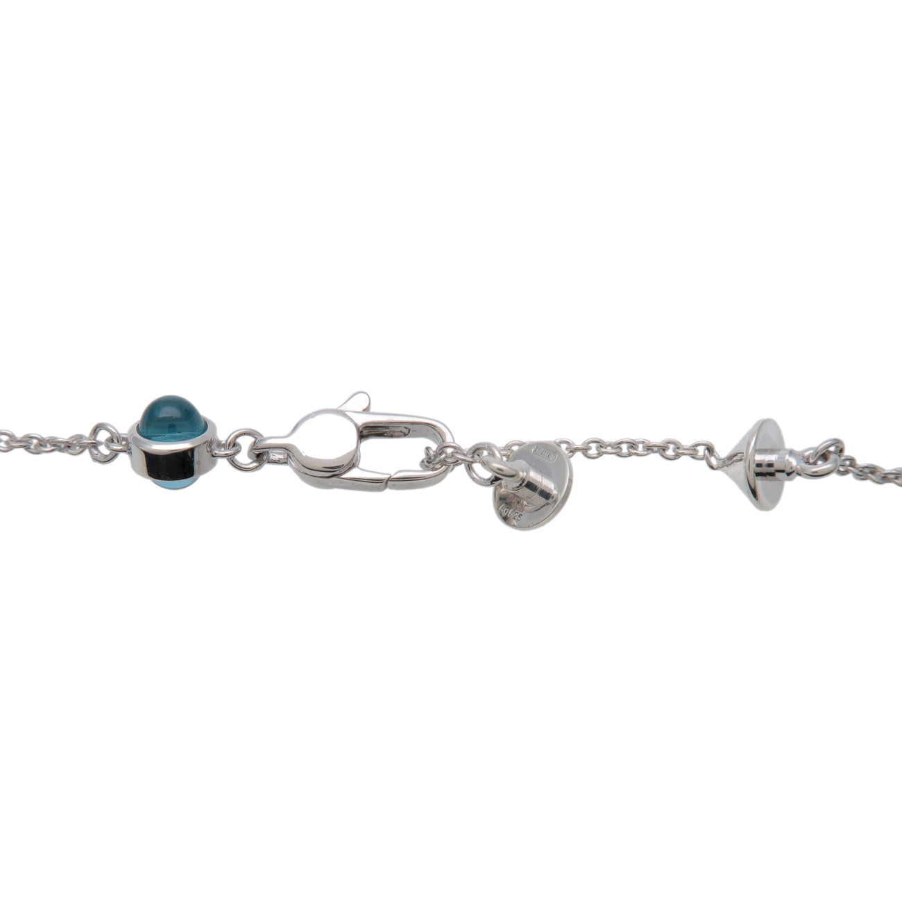 GUCCI Heart Motif Necklace SV925 Color Stone Silver Blue 325871