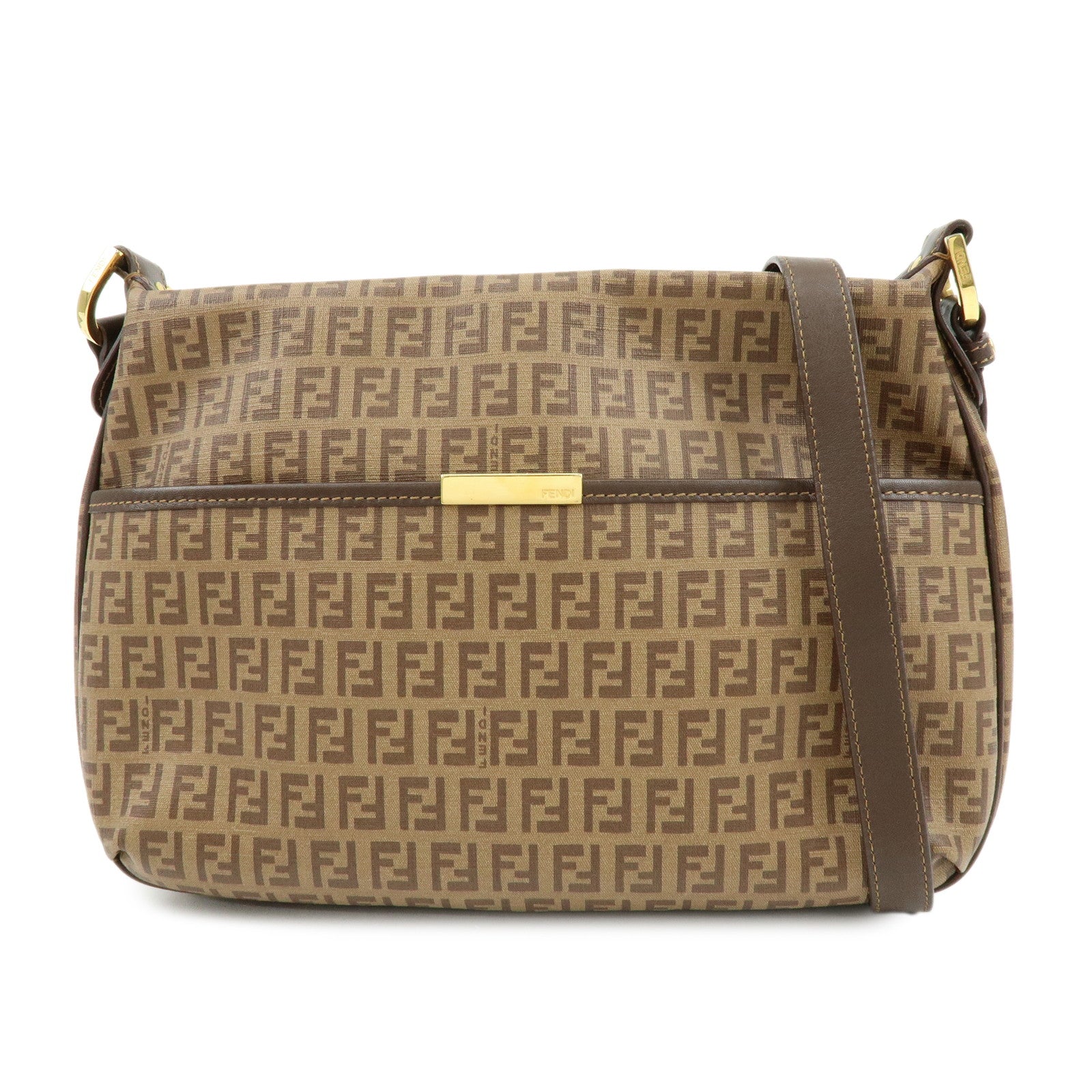 Crossbody Bag Zucchino PVC Shoulder Bag Leather Brown