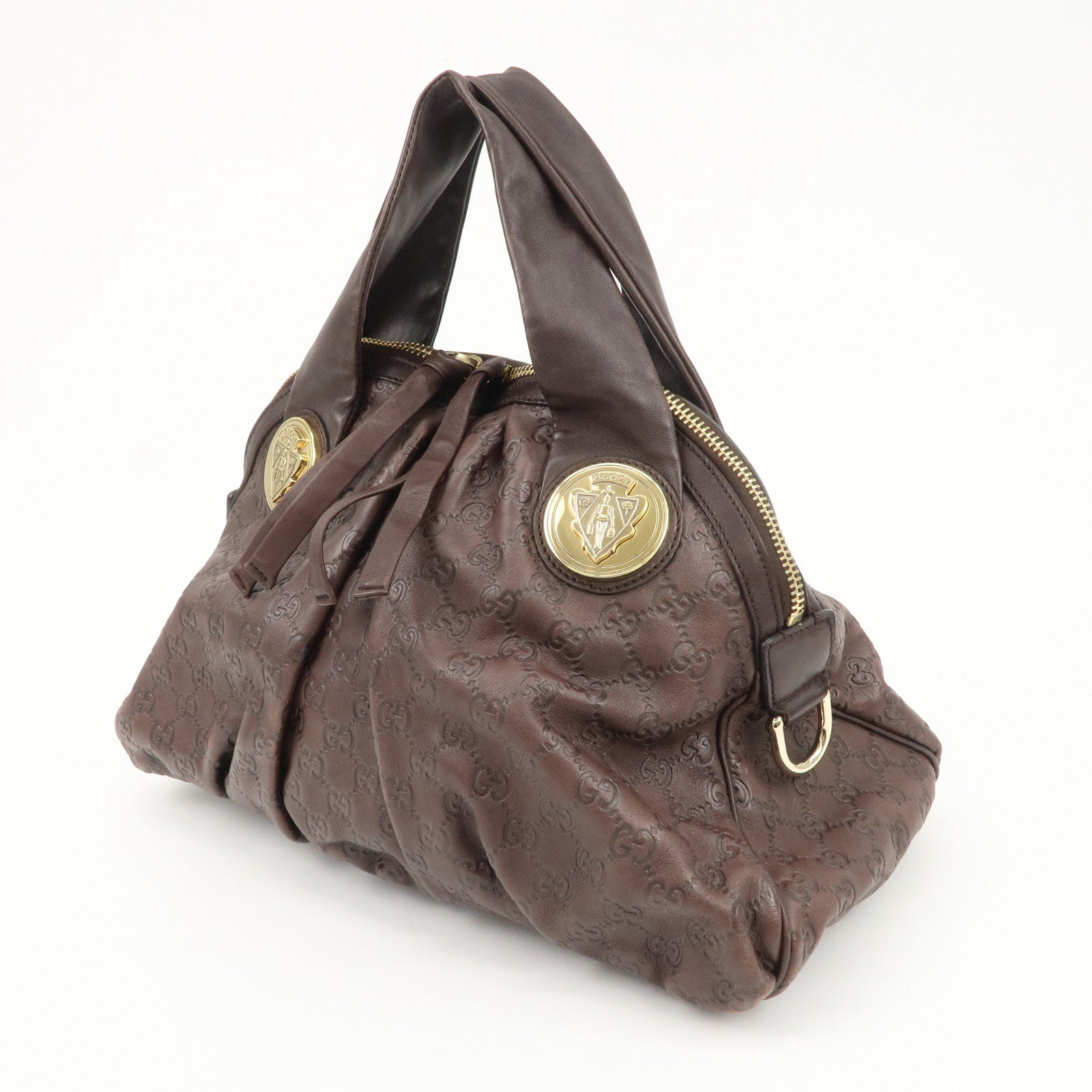 GUCCI Guccissima Histoire Leather Tote Bag Dark Brown 197019