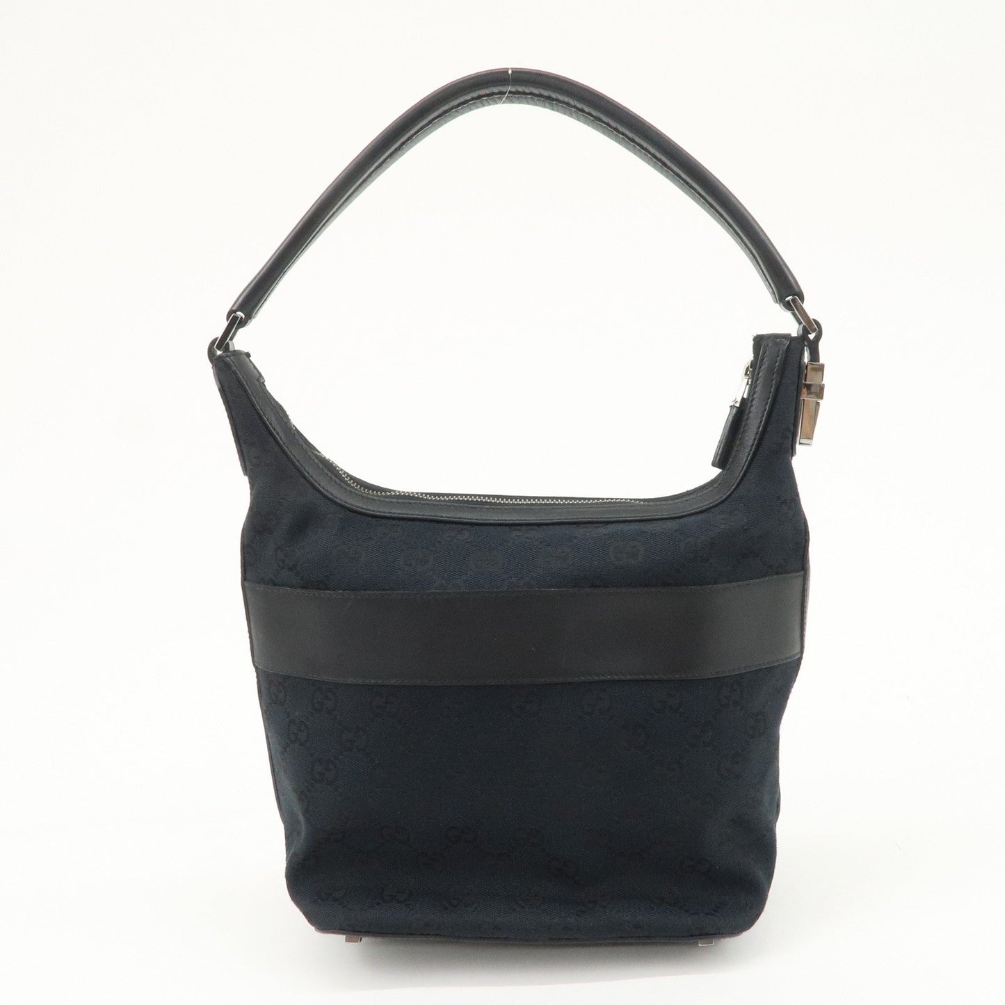 GUCCI GG Canvas Leather Shoulder Bag Hand Bag Black 001.4299