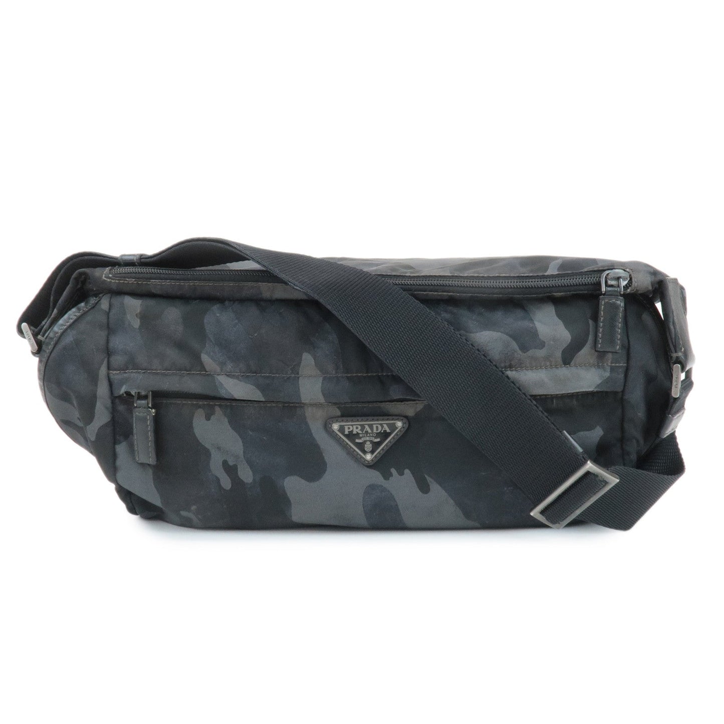 Shoulder Bag Triangle Camouflage d Nylon Black Gray