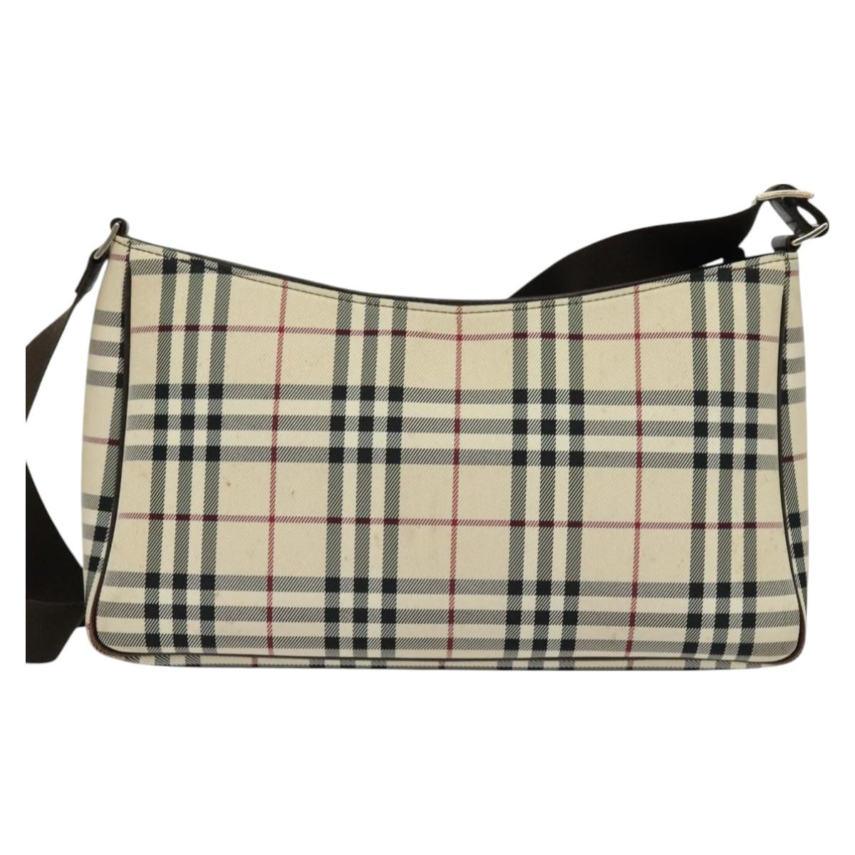 Burberry Nova Check Shoulder Bag Canvas Beige Shoulder Bag 95