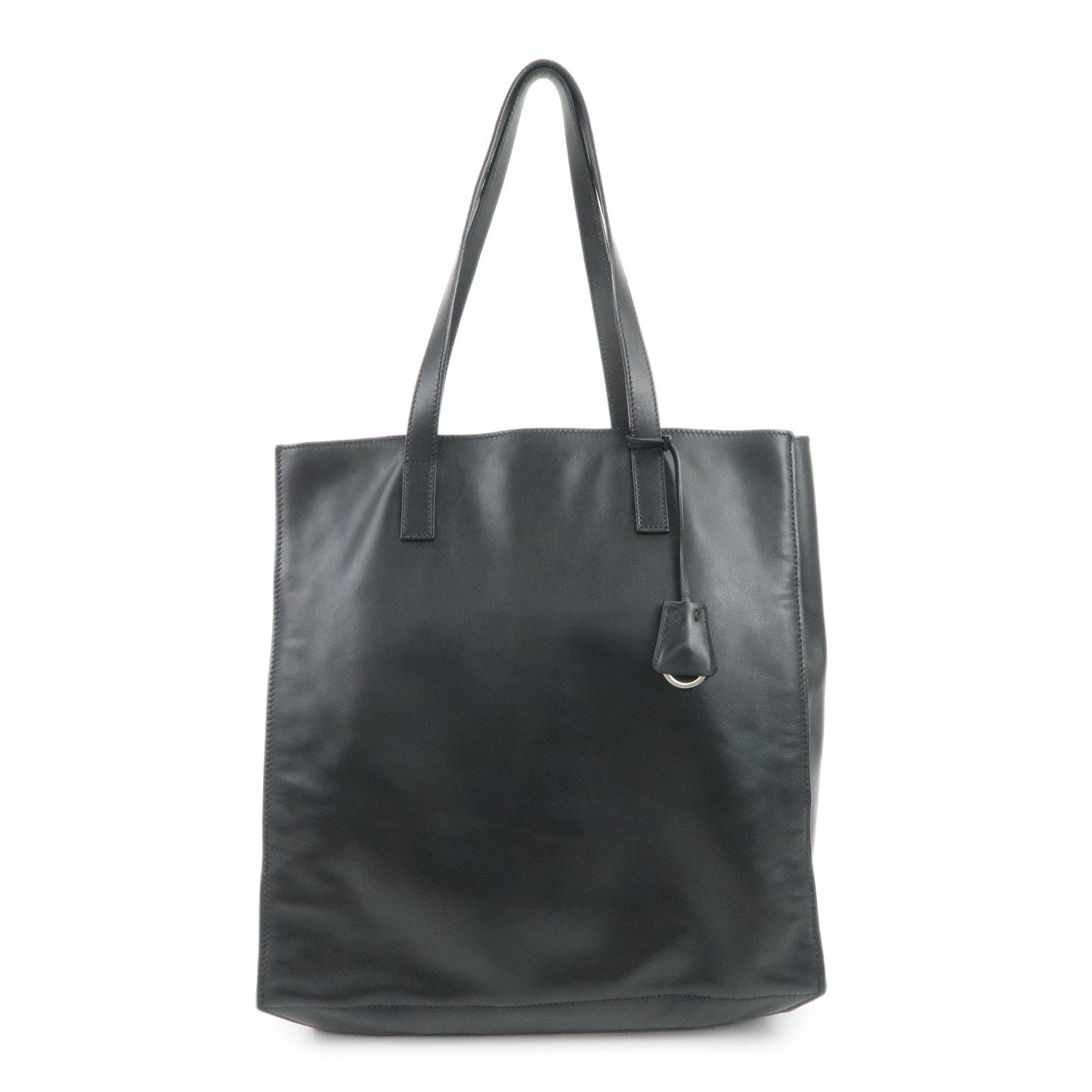 Tote Bag Triangle Hand Bag Leather Black Logo