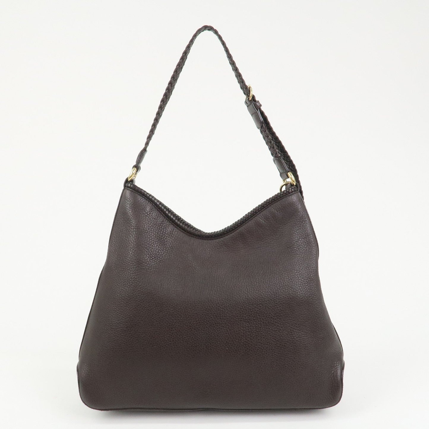 GUCCI Logo Leather Shoulder Bag Tote Bag Brown 336659