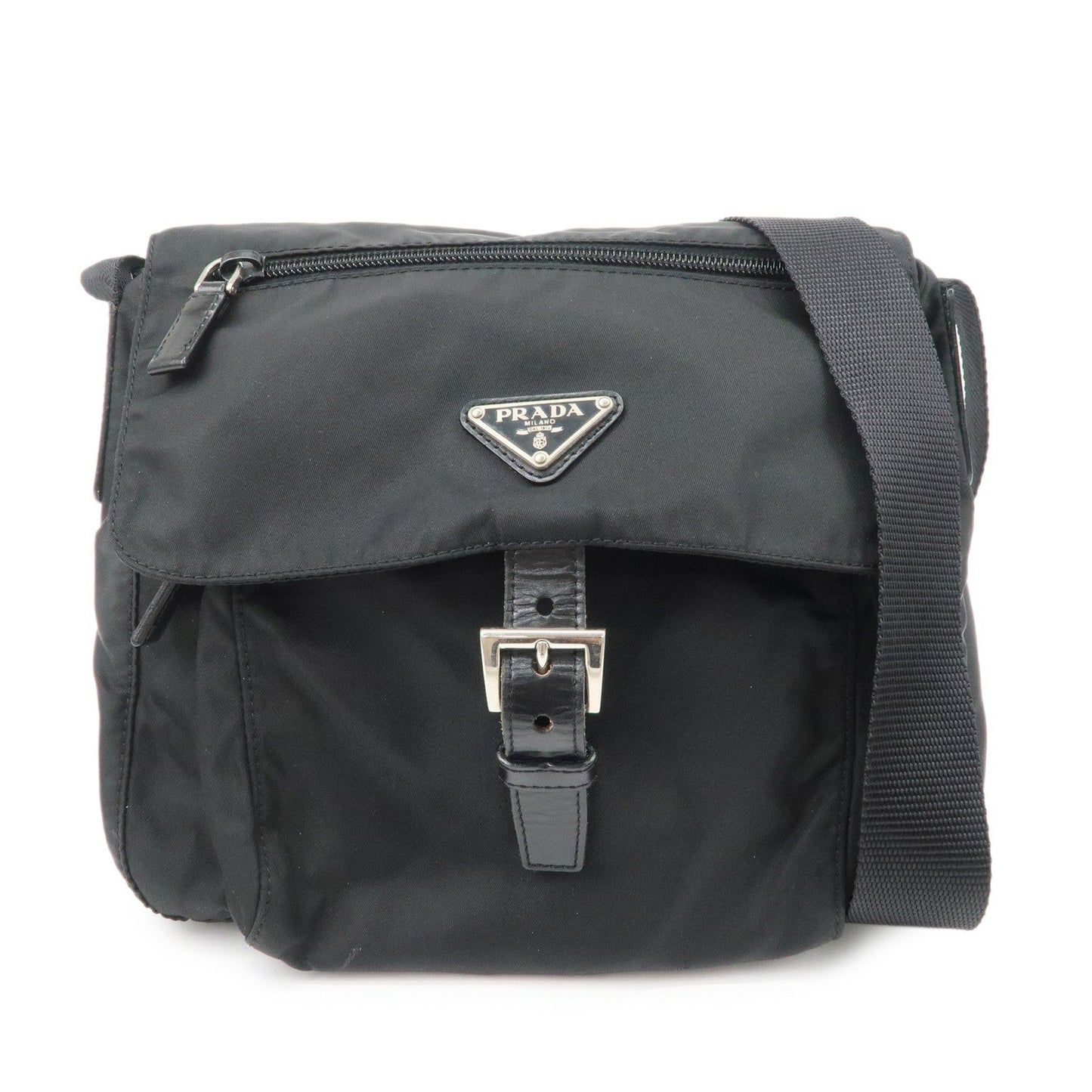 Crossbody Bag Triangle Shoulder Bag 6 Nylon Black Logo