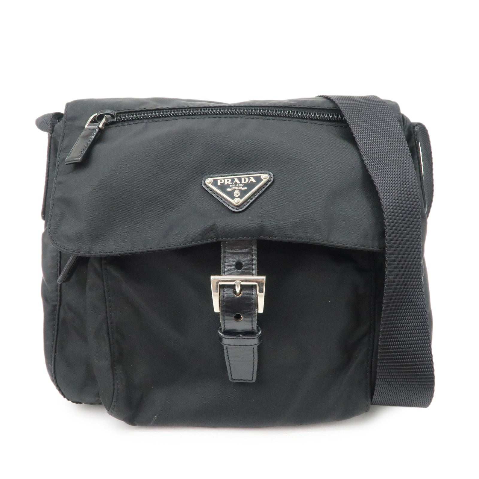 Crossbody Bag Triangle Shoulder Bag 6 Nylon Black Logo