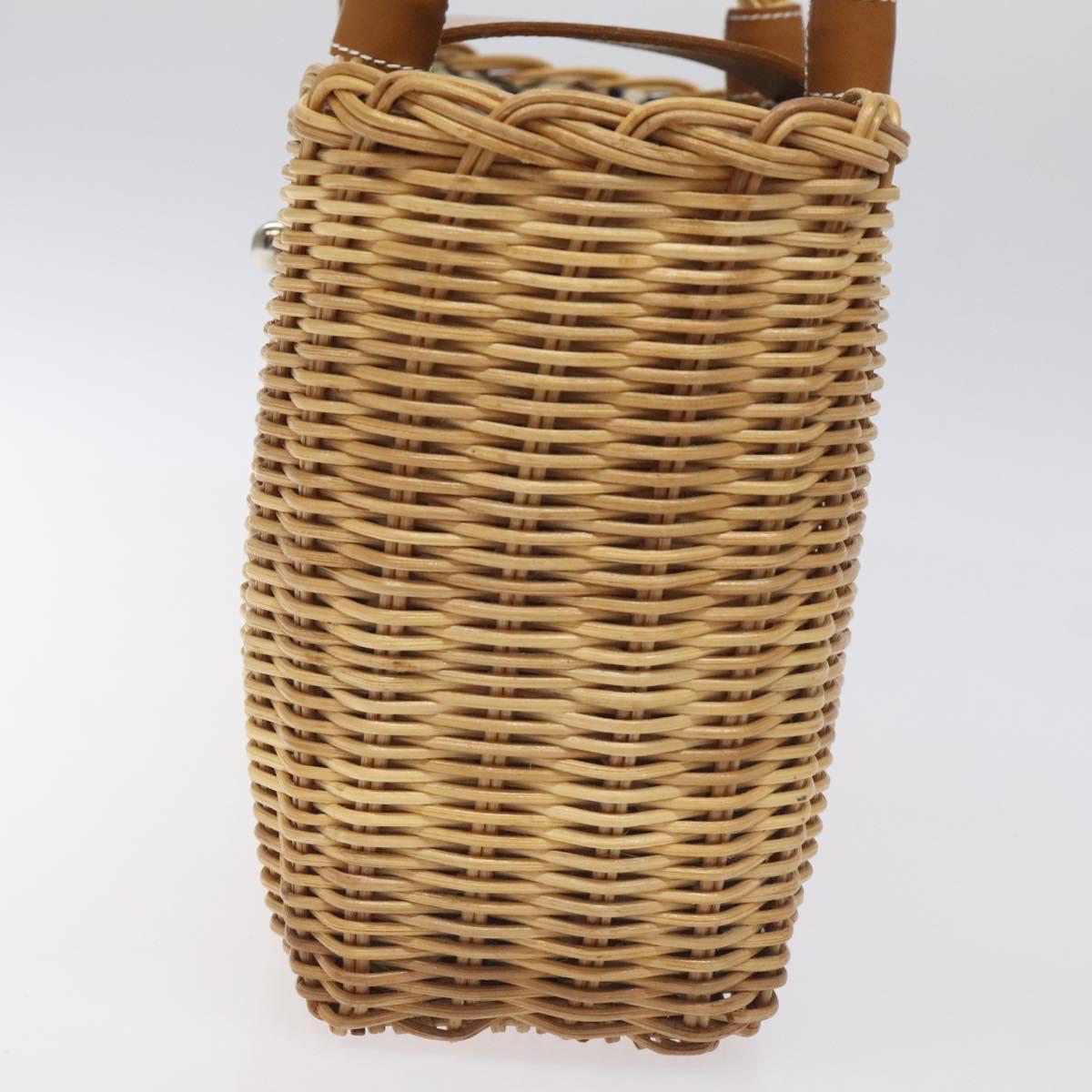 Burberry Tote Bag Wicker Brown Beige