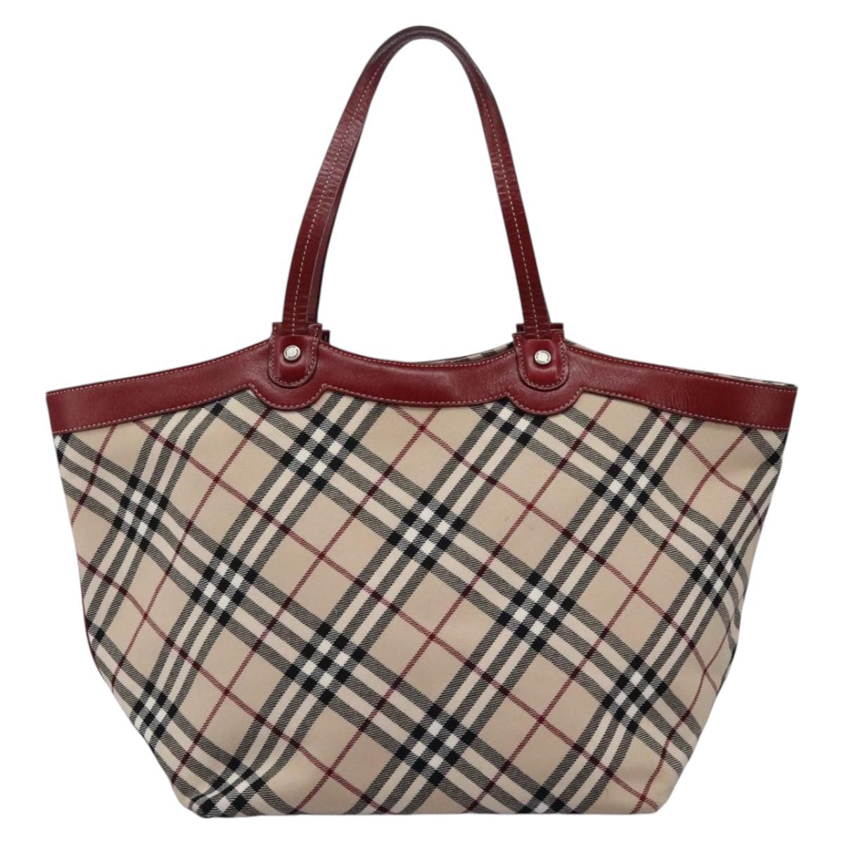 Burberry Nova Check Tote Bag Canvas Beige Tote Bag 137
