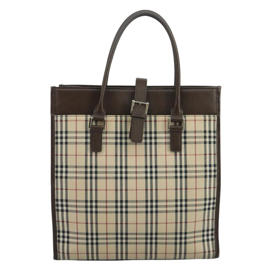 Burberry Nova Check Tote Bag Canvas Beige Tote Bag 96