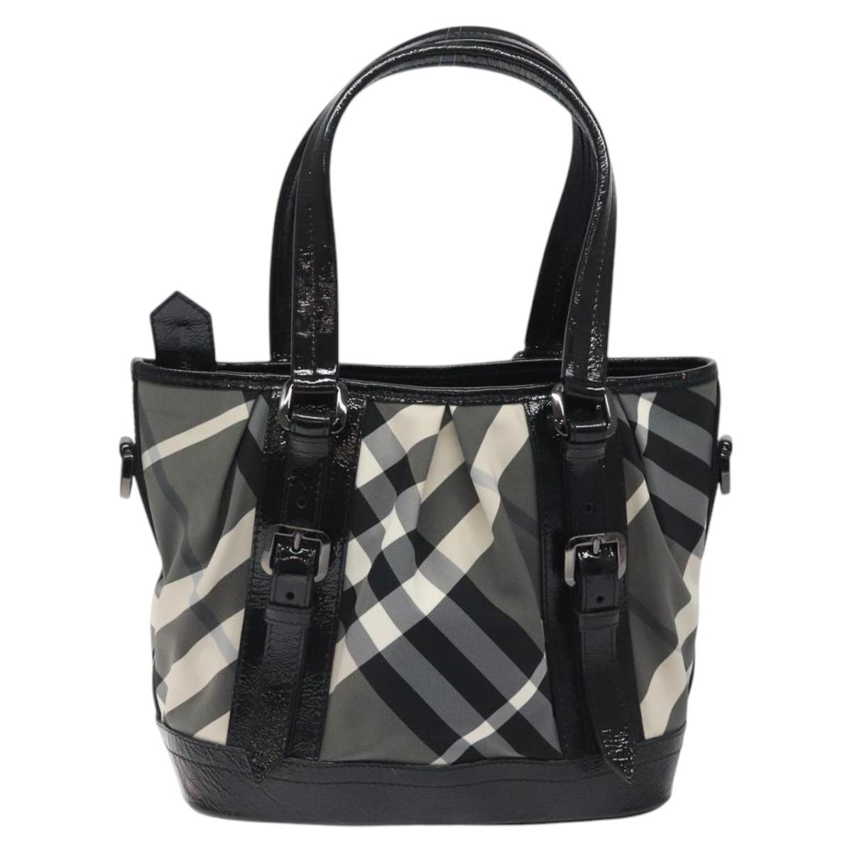 Burberry Nova Check Tote Bag Nylon Black