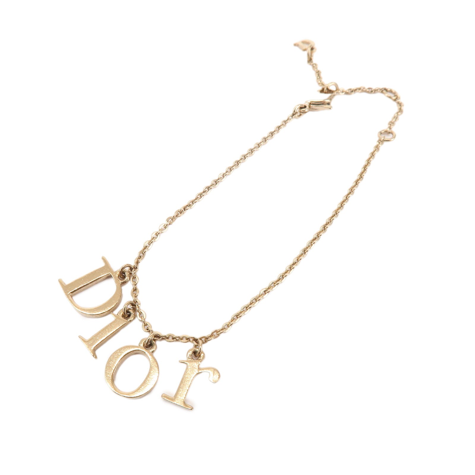Dior Handbag Christian Bracelet Metal Gold Logo Jewelry