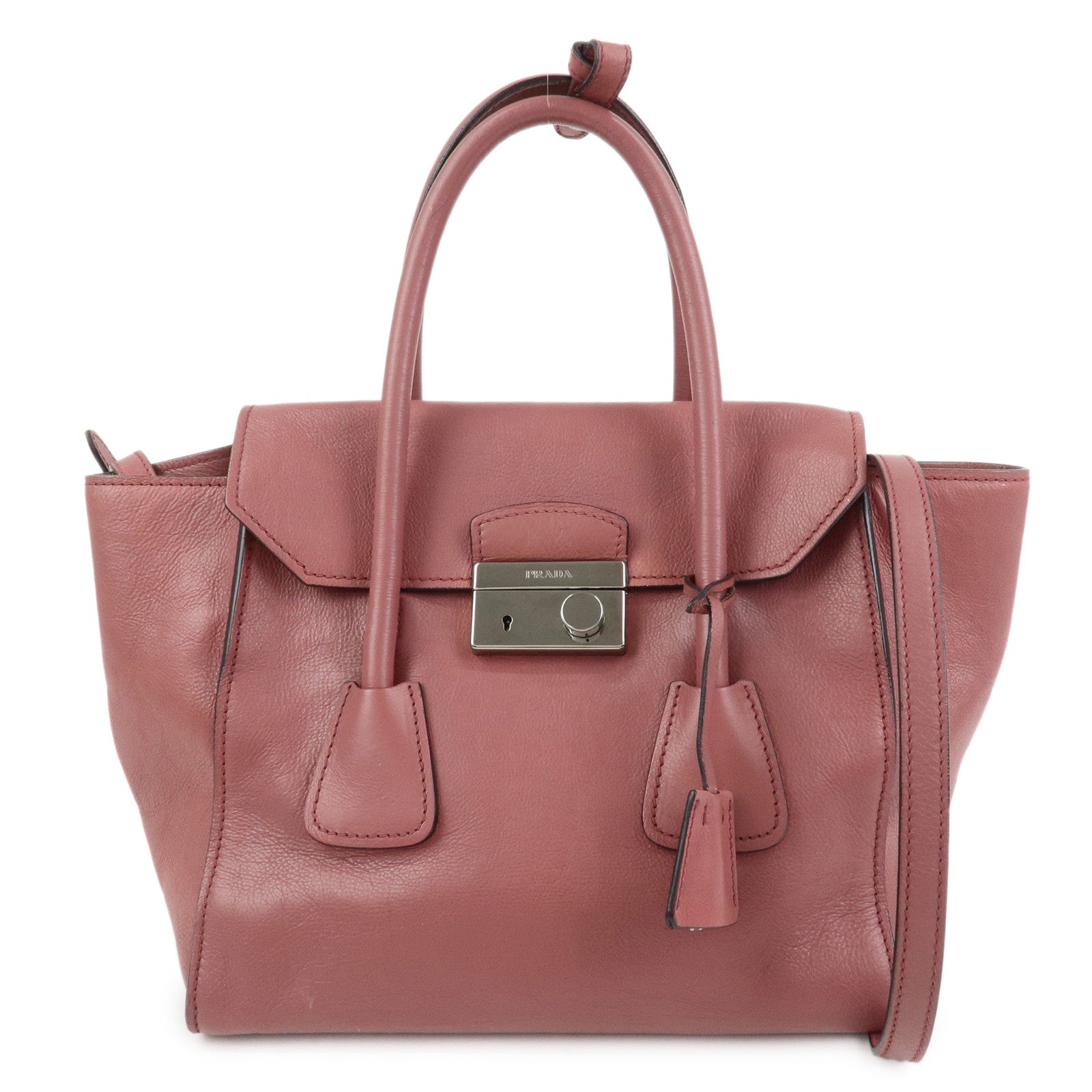 Shoulder Bag 2Way Bag Hand Bag 2 Leather Pink Logo
