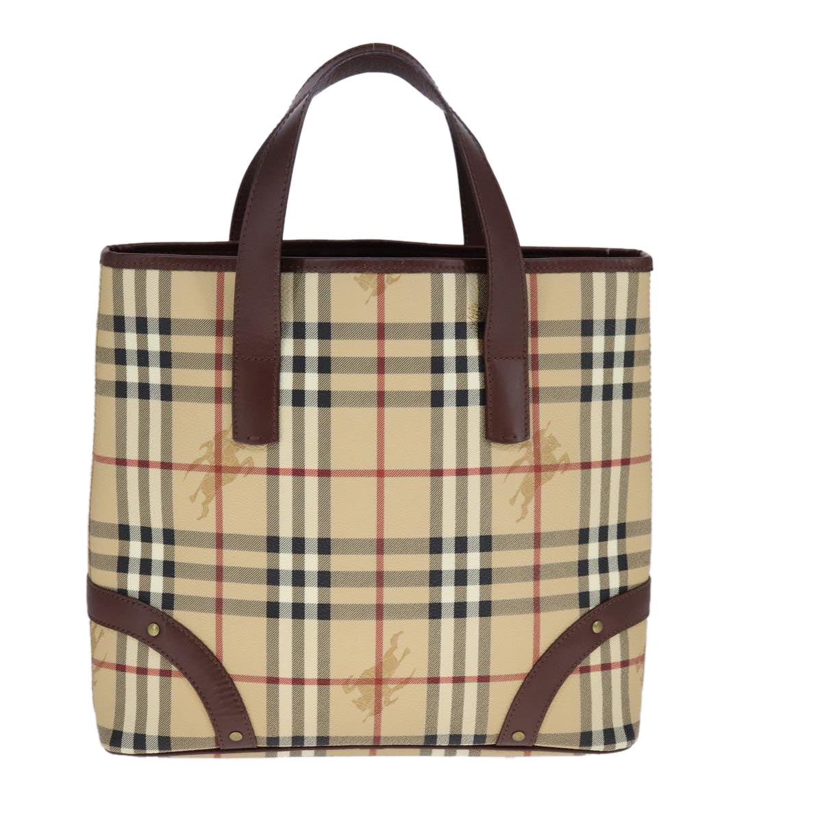 Burberry Haymarket Tote Bag Canvas Beige Tote Bag 1