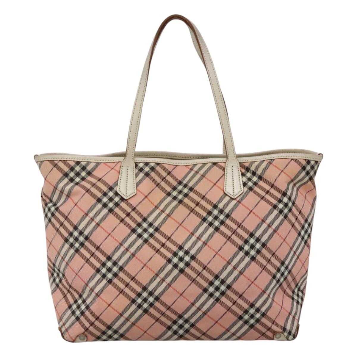Burberry Nova Check Tote Bag Nylon Pink
