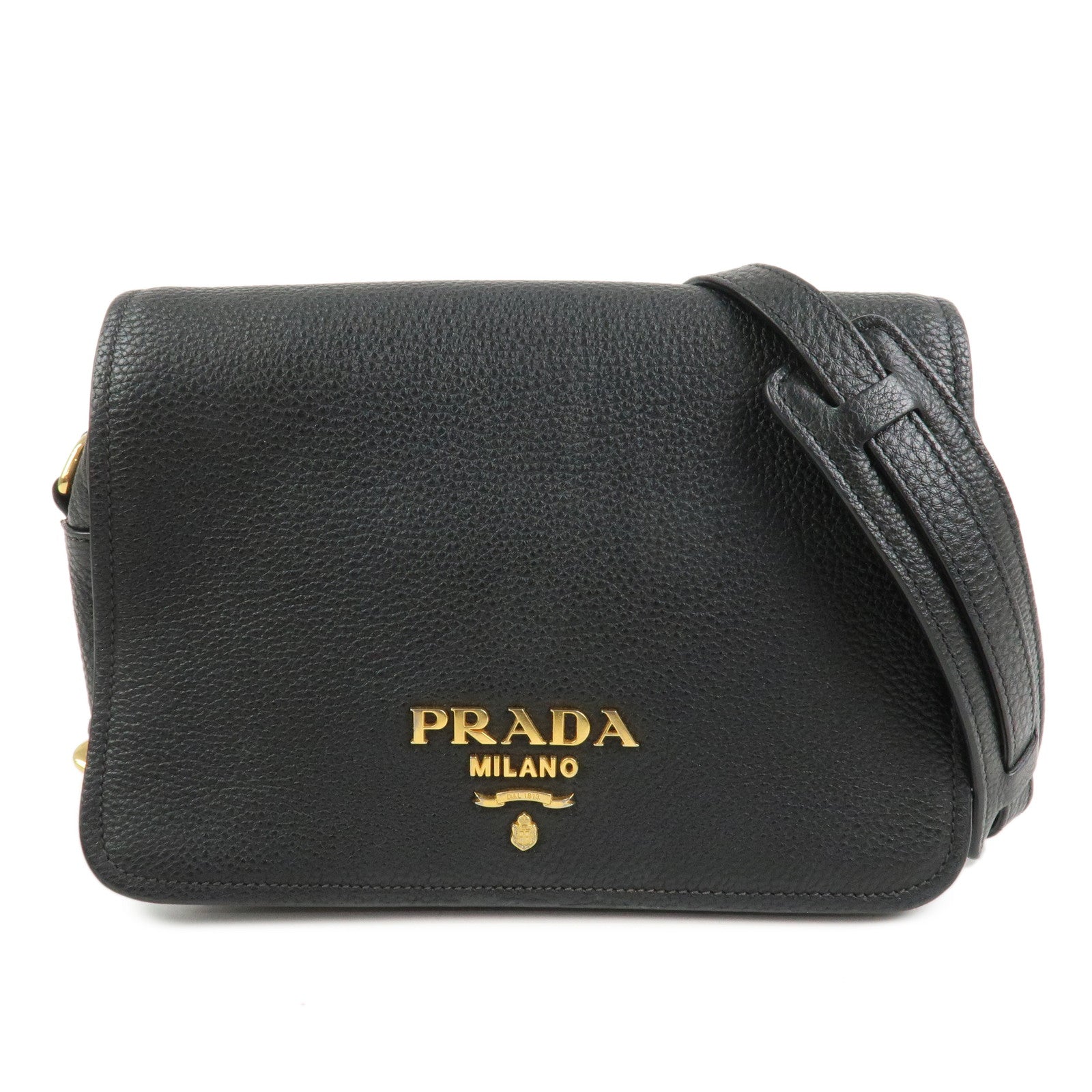 Shoulder Bag Leather Black Logo