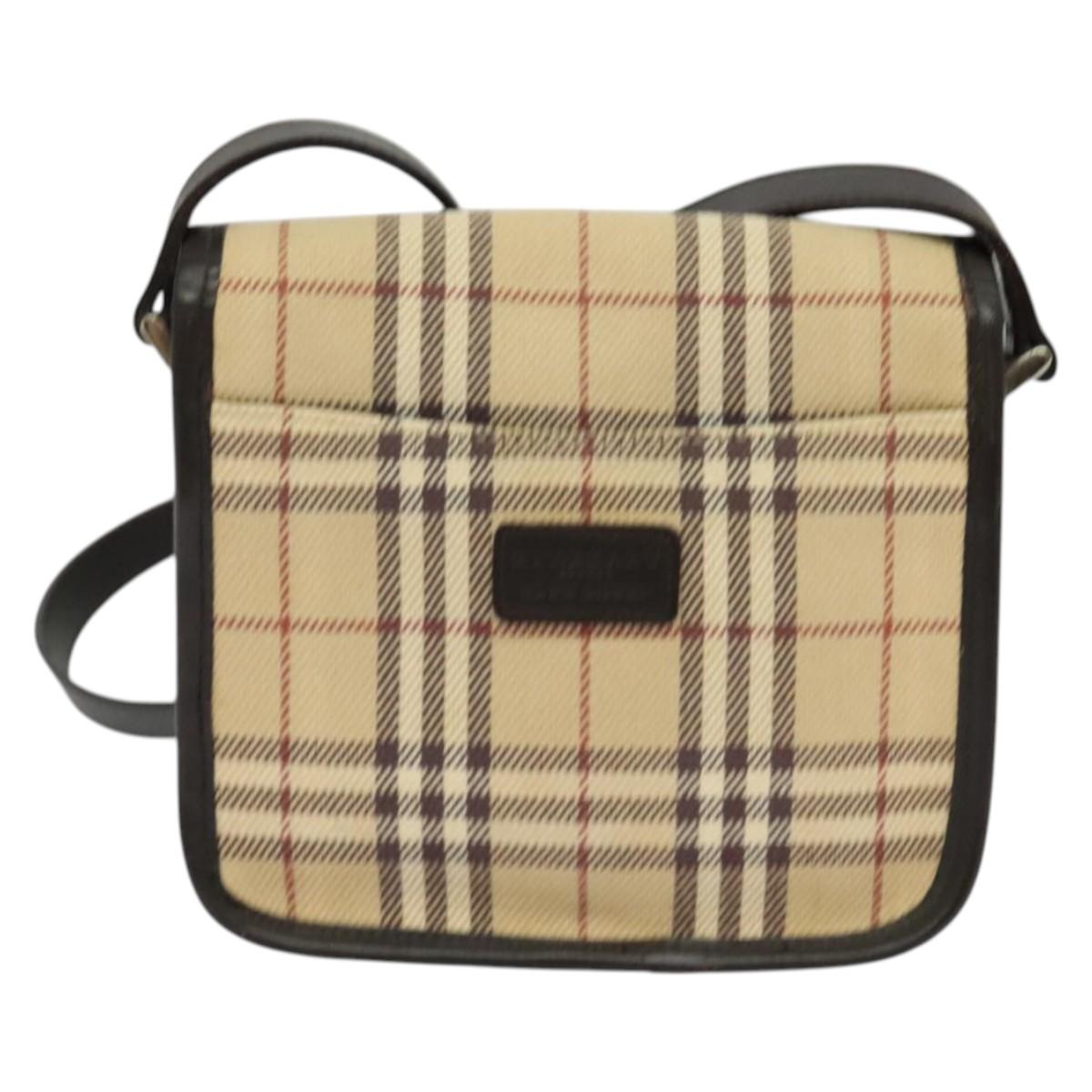 Burberry Nova Check Shoulder Bag Canvas Beige Shoulder Bag 114