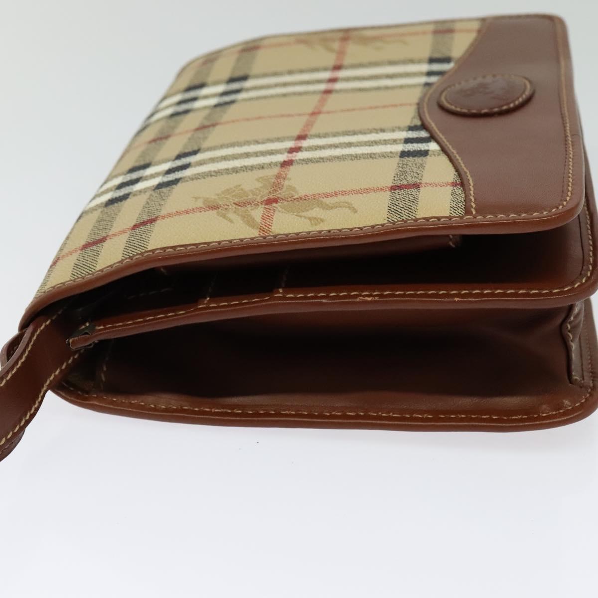 Burberry Nova Check Clutch Bag Canvas Beige