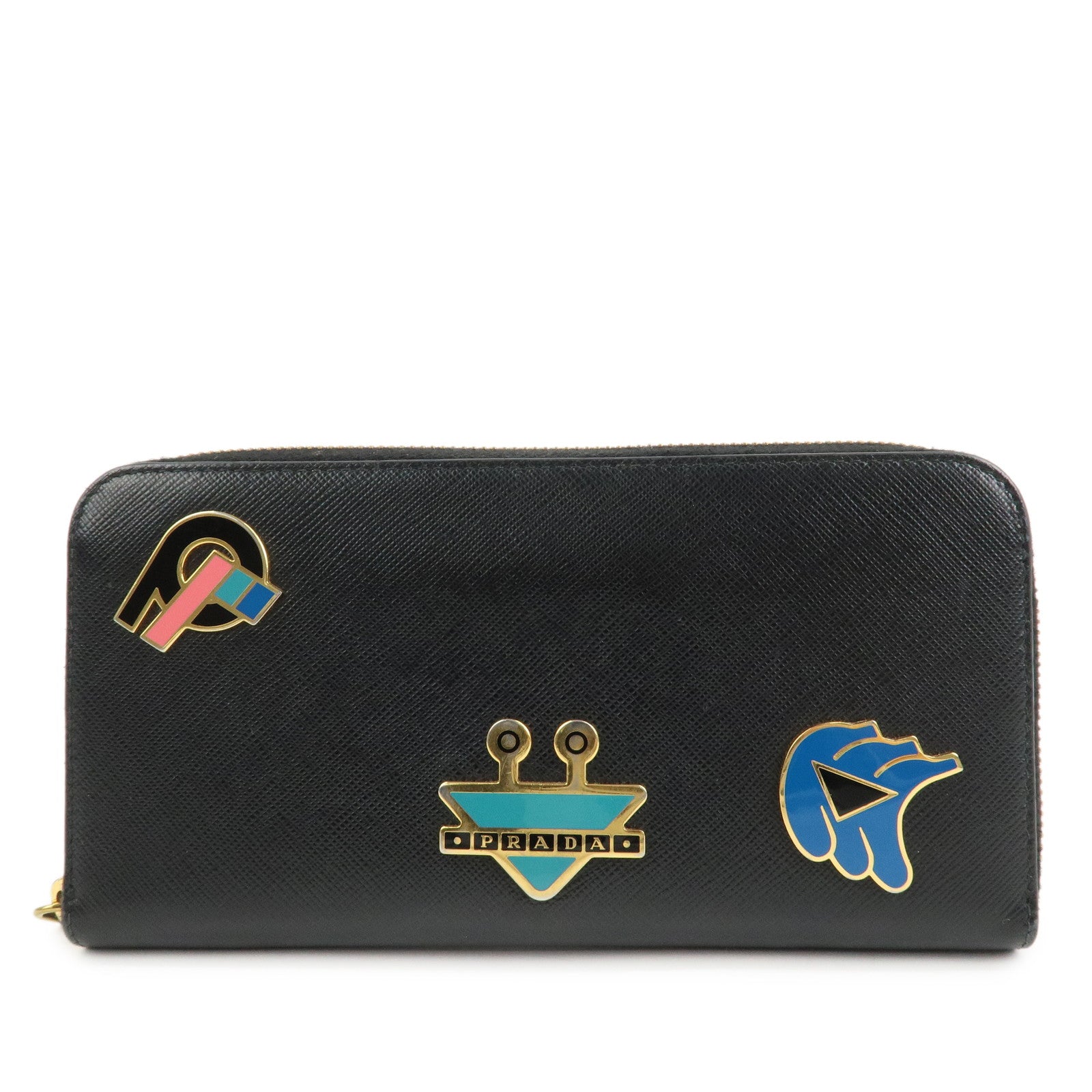 Zippy Long Wallet Leather Saffiano Black Handbag