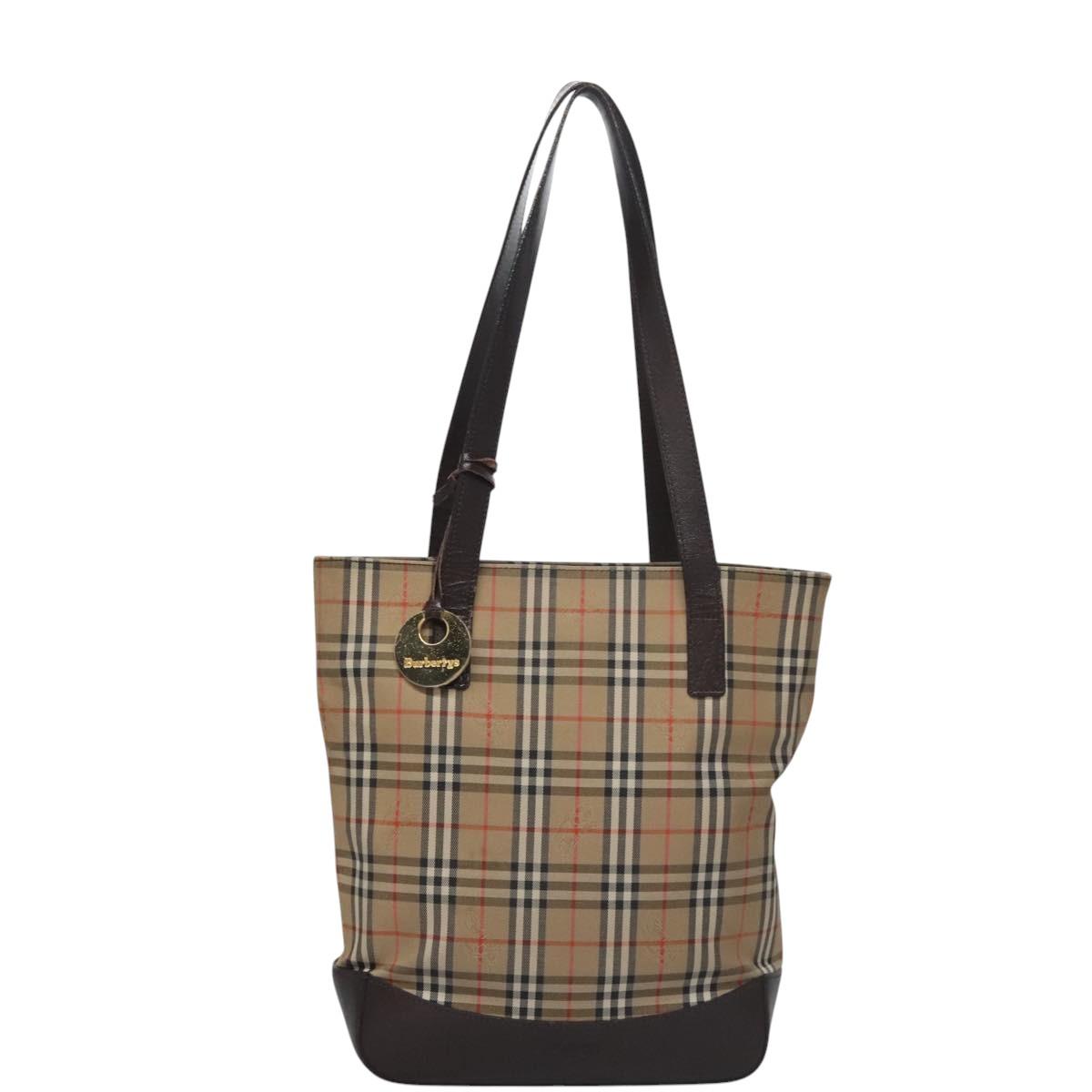 Burberry Nova Check Tote Bag Canvas Beige Tote Bag 132